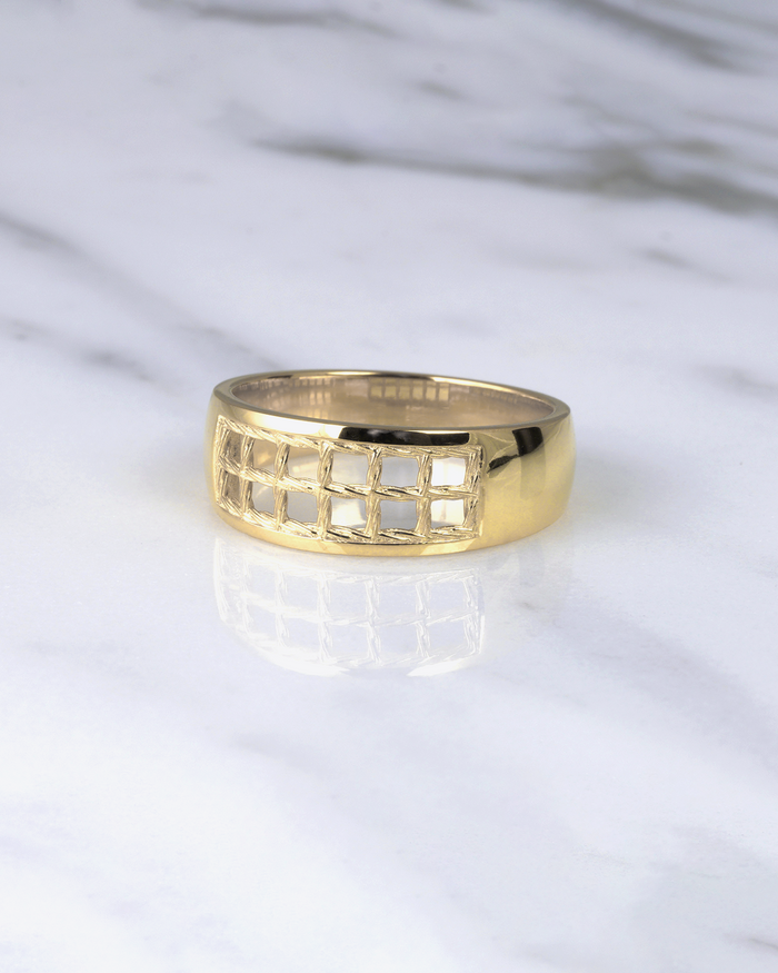 Structured Rope Pattern Ring - 14k Yellow Gold